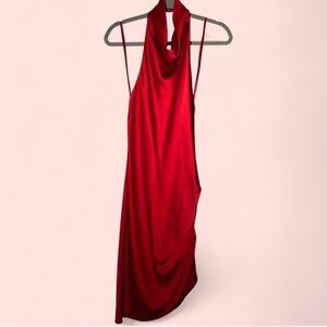 Gianni Bini Red Halter Cowl Neck Cocktail Dress